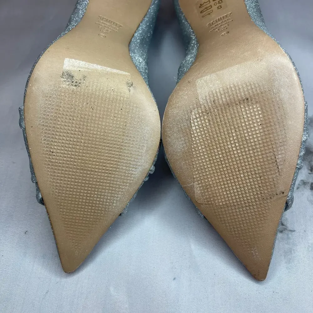 Schutz Silver Pointed Toe Pump Size 6.5 NWOB